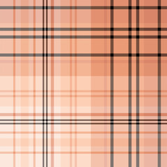 Seamless pattern in black and peach color for plaid, fabric, textile, clothes, tablecloth and other things. Vector image.