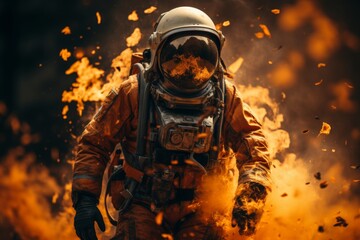 the perspective of an astronaut witnessing an apocalyptic world from space