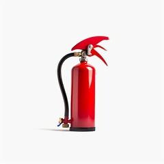 Obraz premium red fire extinguisher on white background