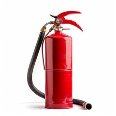 Obraz premium red fire extinguisher on white background