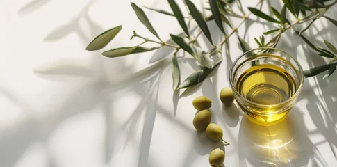 Fototapeten olives olive oil still life rays of light © Андрей Трубицын