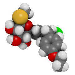 Sotagliflozin drug molecule.