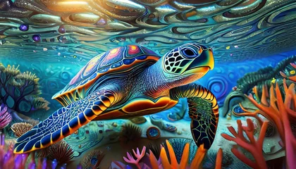 Fototapeten tortue marine © David Bleja