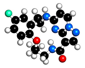 Repotrectinib cancer drug molecule.