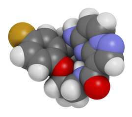 Repotrectinib cancer drug molecule.