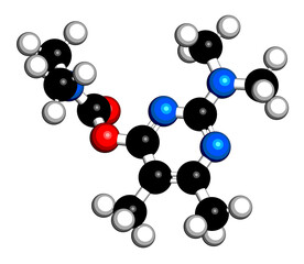 Pirimicarb insecticide molecule.