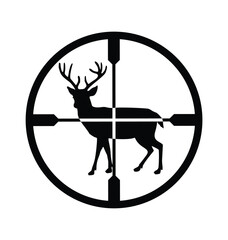 Sniper rifle scope crosshair targeting reindeer
