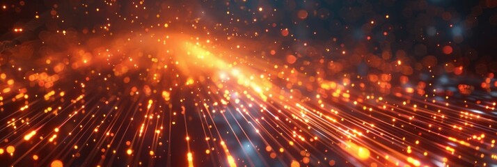 Obraz premium Streaming digital data in neon lights, background