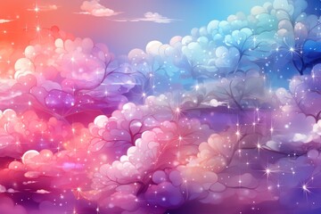 Seamless sky and stars pattern on background for vibrant design projects