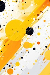 Fluid Yellow Lines and Dots Abstract Background
