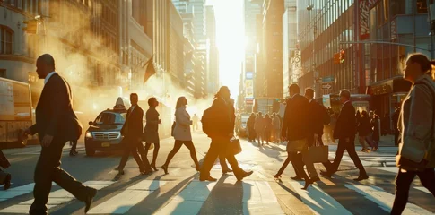 Foto op Canvas business people crossing the road Manhattan USA © Андрей Трубицын