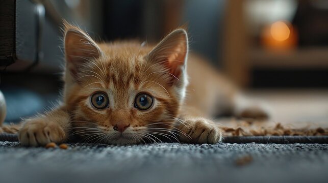 adorable cat on the floor