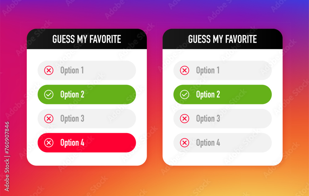 Aufkleber guess my favorite. interface for social networks. social network. mockup for an internet survey. vec