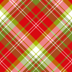Seamless pattern in comfortable festive red and green colors for plaid, fabric, textile, clothes, tablecloth and other things. Vector image. 2