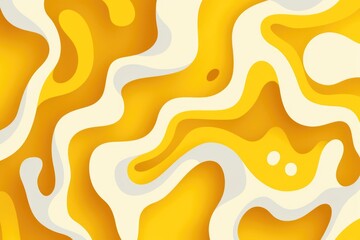 Abstract Yellow Flow on White Background