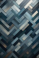 Geometric Wall Art in Shades of Blue - obrazy, fototapety, plakaty