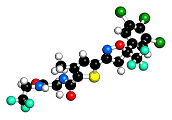 Lotilaner drug molecule.