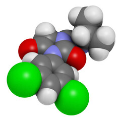 Iprodione fungicide molecule.