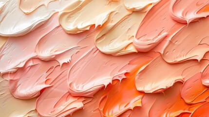 Vibrant Orange to Peach Paint Brush Strokes Texture