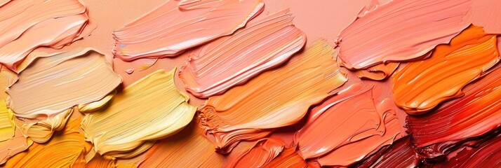 Brush Strokes from Vivid Orange to Pastel Peach