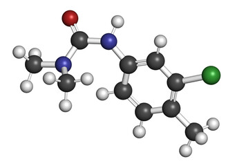 Chlorotoluron herbicide molecule.