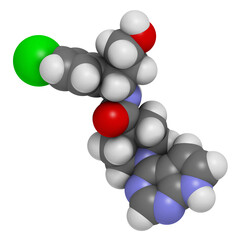 Capivasertib cancer drug molecule.