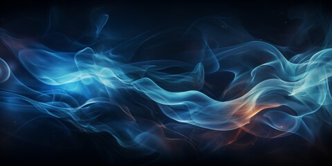 Blue and Yellow Smoke on Black Background