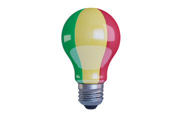 Vibrant Light Bulb Adorned with the Green, Yellow, and Red of Benin's National Flag