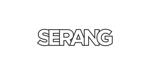 Serang in the Indonesia emblem. The design features a geometric style, vector illustration with bold typography in a modern font. The graphic slogan lettering.