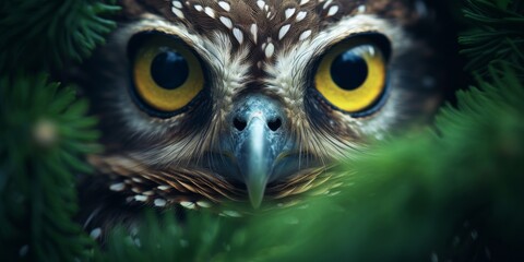 Close Up of Bird With Yellow Eyes - Powered by Adobe