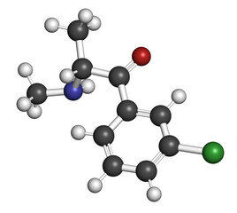 3-Chloromethcathinone stimulant drug molecule.