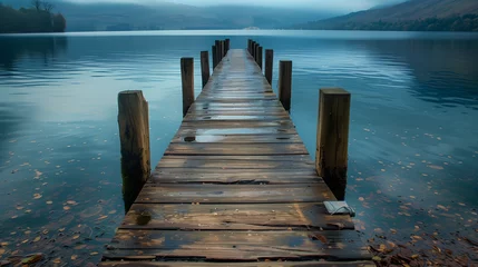Muurstickers pier on the lake © Laura