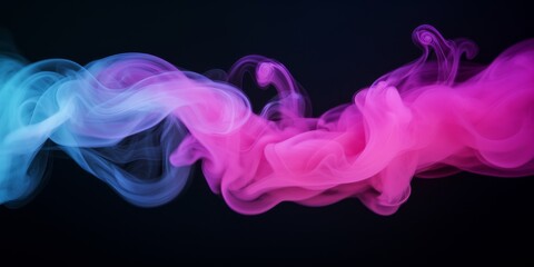 Vibrant Pink and Blue Smoke Swirling - obrazy, fototapety, plakaty