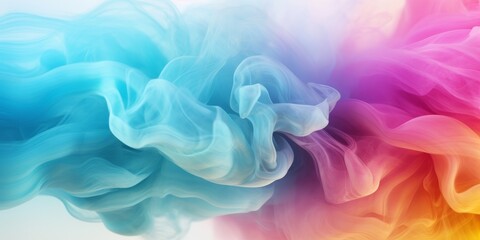 Close-Up of Vibrant Multicolored Smoke Cloud