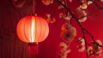 Elements in the new year red lanterns.