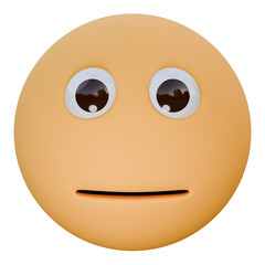 neutral face 3d emoji illustration