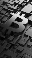 Black and White Bitcoin Sign