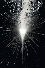Fototapeta premium Abstract Black and White Starry Pixelated Background