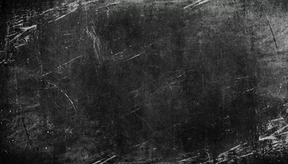 Deurstickers  Grunge black scratched background, old film effect, distressed scary texture with space for your design © Uuganbayar