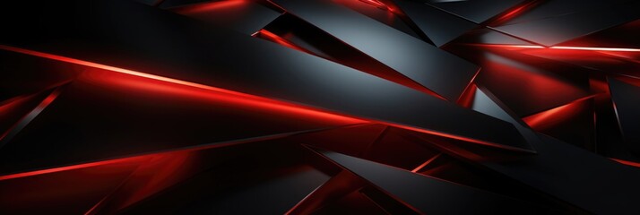 Futuristic Black Design with Radiant Red Lines
