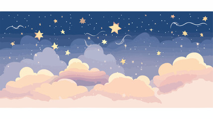 Dreamy celestial sky with stars and constellations.