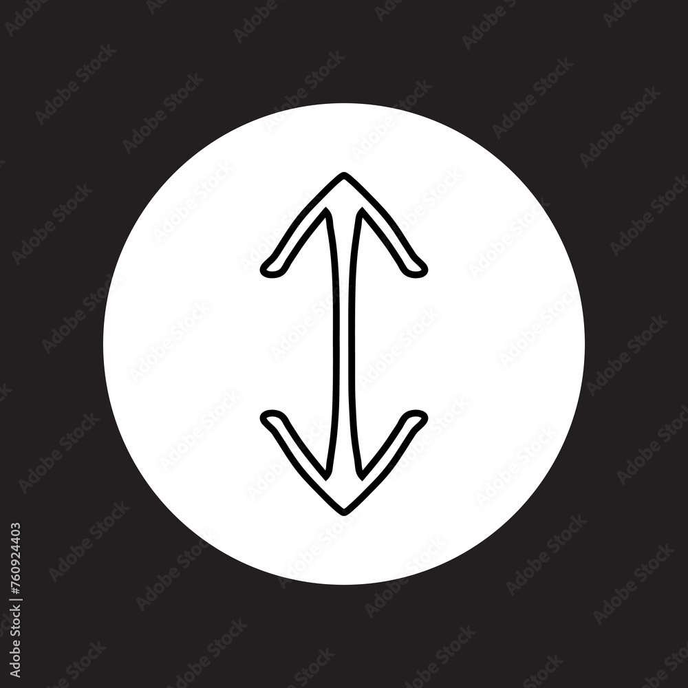 Poster double arrow icon vector. two side arrow logo design. two opposite vertical arrow vector icon illust