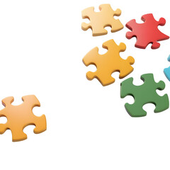 Fototapeta premium Jigsaw puzzle pieces on a transparent background