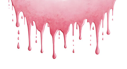 Pink paint dripping on a transparent background
