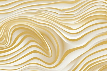 Abstract Wavy Lines of Gold and White Background