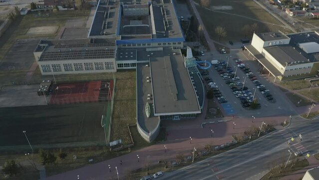 Beautiful School Court Opoczno Aerial View Poland