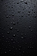Fototapeta premium Raindrops on Dark Smooth Surface