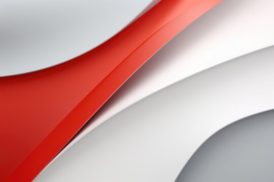 Modern Red and White Curved Abstract Background