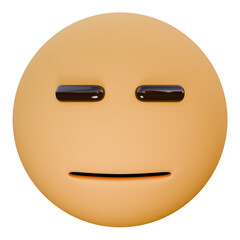 expressionless face 3d emoji illustration