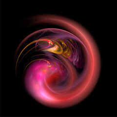 pink and yellow abstract pattern on black background, wallpaper, design